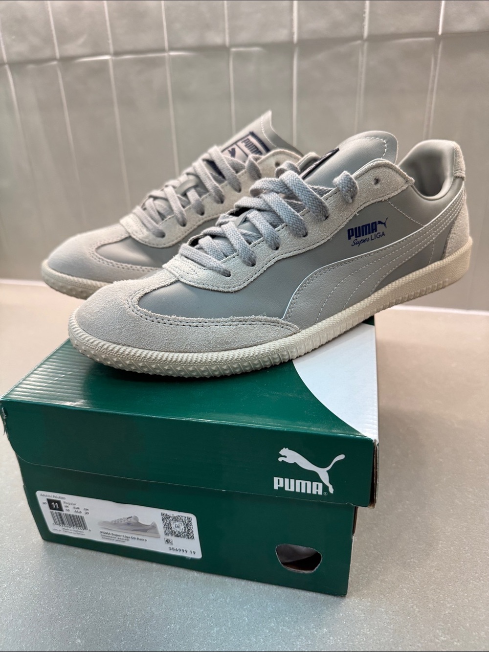 Puma Super Liga OG Retro Gray Suede Leather Men’s Size 11 With Box - Picture 2 of 10